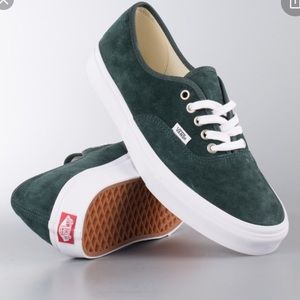 Forest green suede VANS.